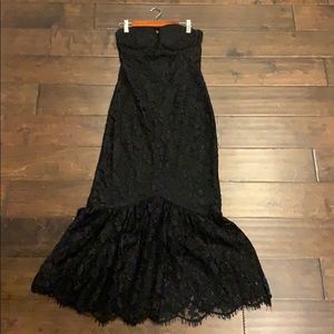 Lulu’s Lace Midi Strapless Black Dress Sz Sm
